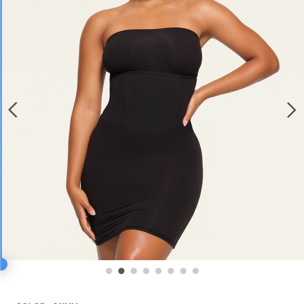 SKIMS FITS EVERYBODY CORSET MINI TUBE DRESS IN ONYX 2 X.   Sold out online.